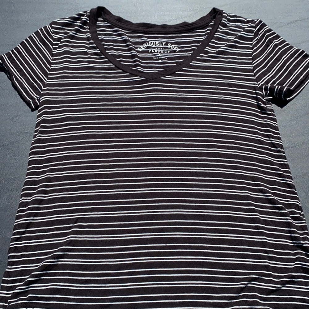 Black and White Striped Top